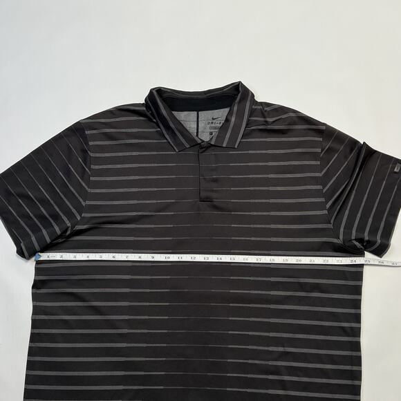 Nike Tiger Woods Polo Shirt Mens XL Black Striped Dri-Fit Golf BV0350-010 - Picture 10 of 16